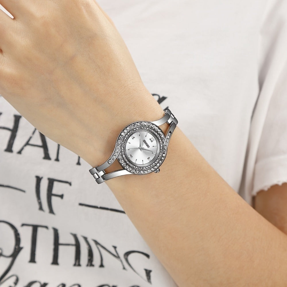 Women's Quartz Watch - 's Elegant Retro Luxury Heart Chain Rectangular Dial Court Style Stainless - product detail view 45