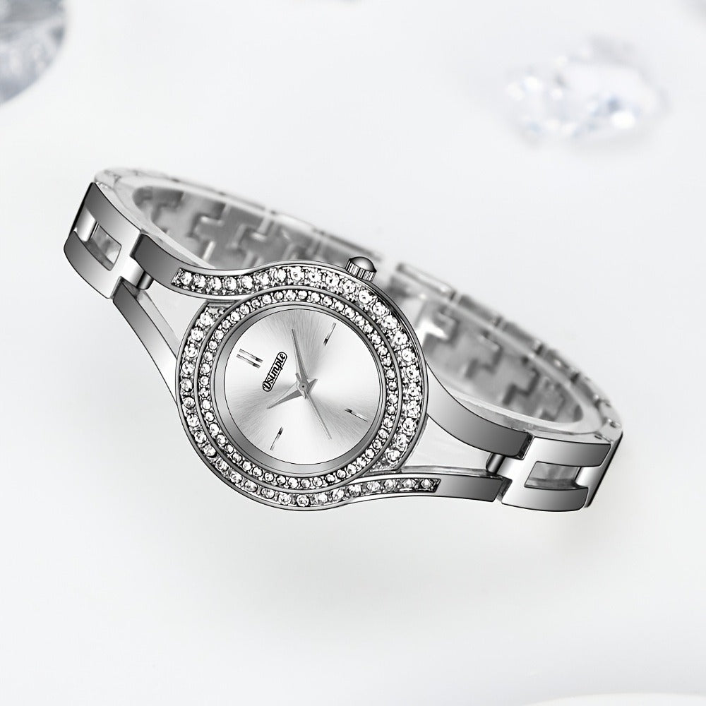 Women's Quartz Watch - 's Elegant Retro Luxury Heart Chain Rectangular Dial Court Style Stainless - product detail view 47