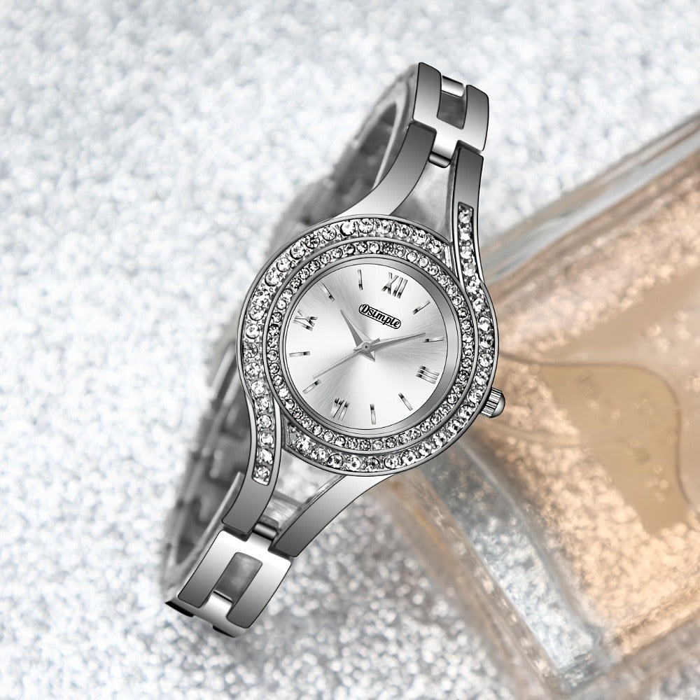 Women's Quartz Watch - 's Elegant Retro Luxury Heart Chain Rectangular Dial Court Style Stainless - product detail view 50