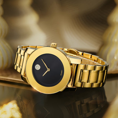 Women's Quartz Watch - 's Fashion Round Dial - Elegant Ladies Wristwatch Gold Silver Black Red - product detail view 2