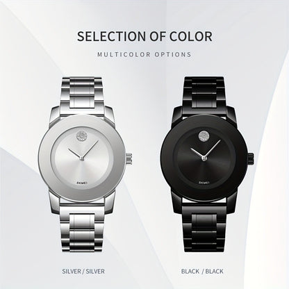 Women's Quartz Watch - 's Fashion Round Dial - Elegant Ladies Wristwatch Gold Silver Black Red - product detail view 16