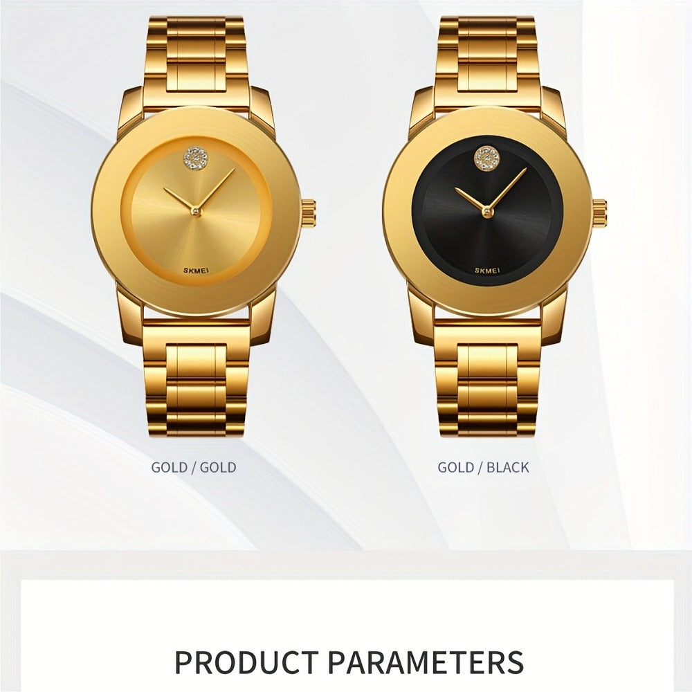 Women's Quartz Watch - 's Fashion Round Dial - Elegant Ladies Wristwatch Gold Silver Black Red - product detail view 17