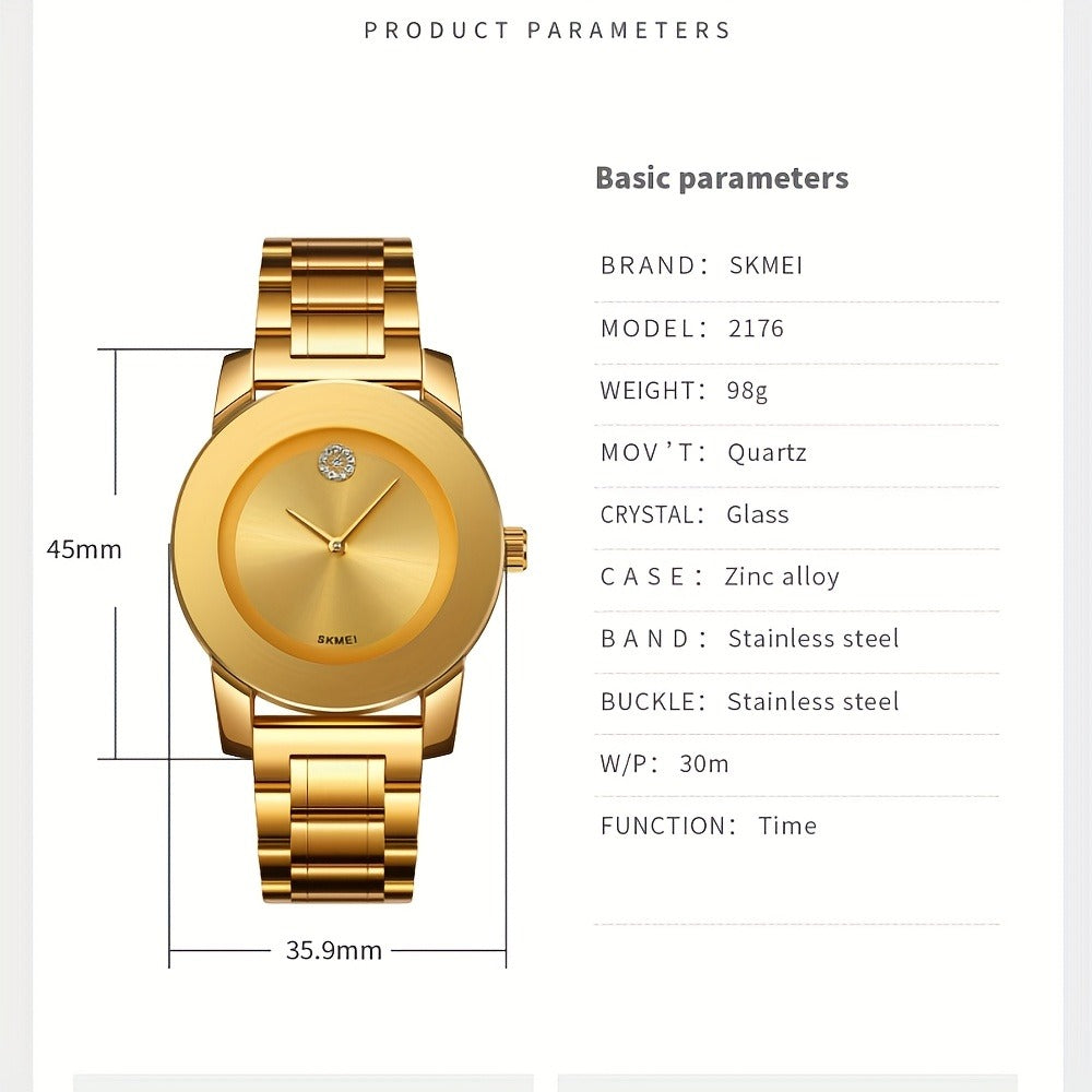 Women's Quartz Watch - 's Fashion Round Dial - Elegant Ladies Wristwatch Gold Silver Black Red - product detail view 18