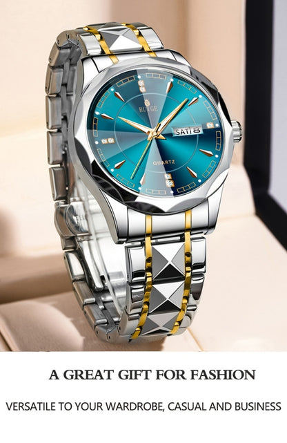 Men's Quartz Watch - 's Luminous Chronograph | Stainless Steel Wristwatch with Calendar Date - product detail view 16