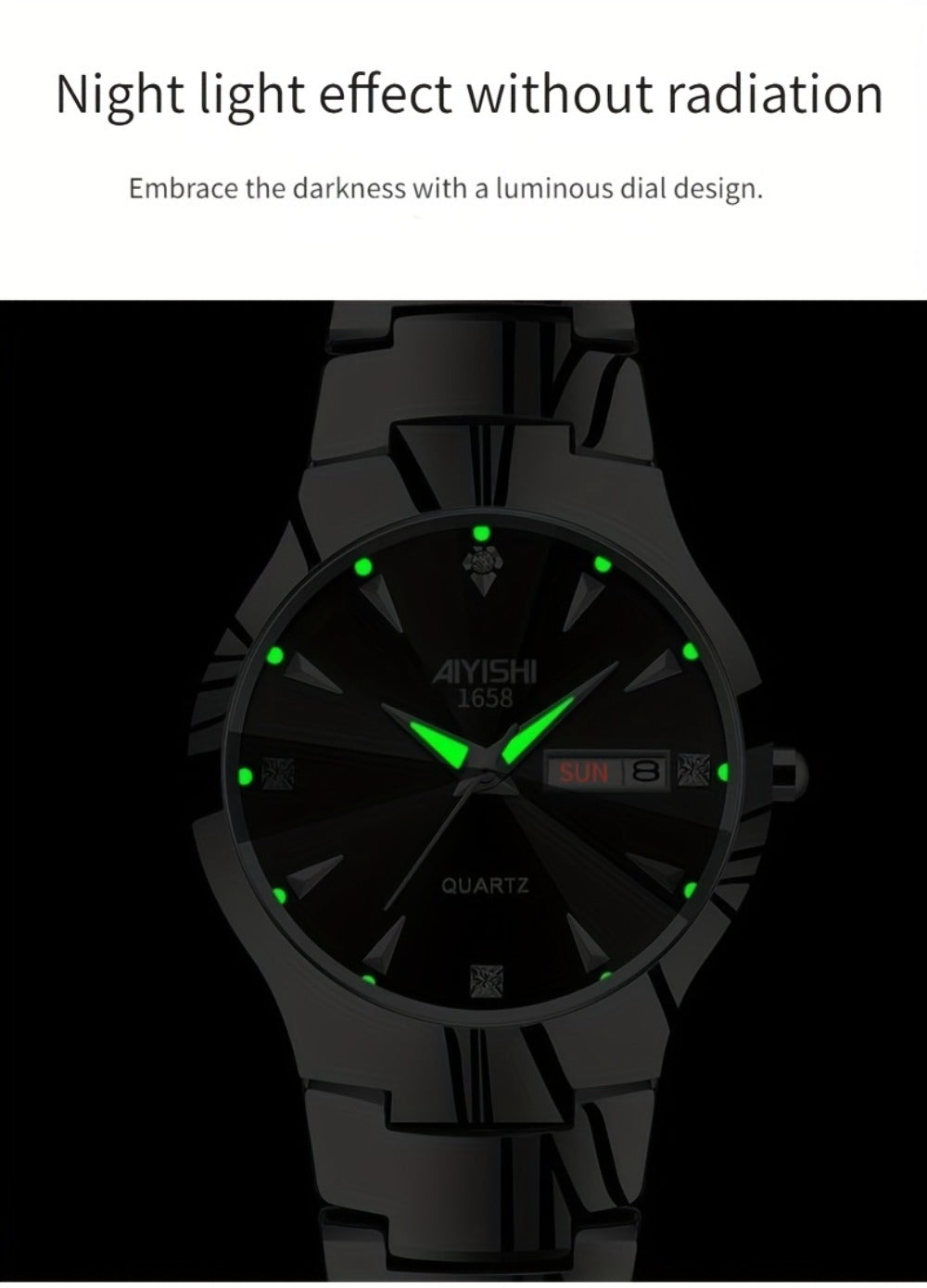 Men's Quartz Watch - 's Luminous Dual Calendar Zinc Alloy Business Casual Wristwatch for Coffee - product detail view 15