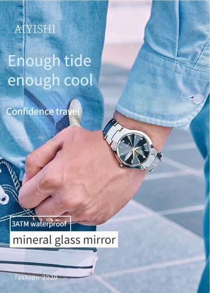 Men's Quartz Watch - 's Luminous Dual Calendar Zinc Alloy Business Casual Wristwatch for Coffee - product detail view 17