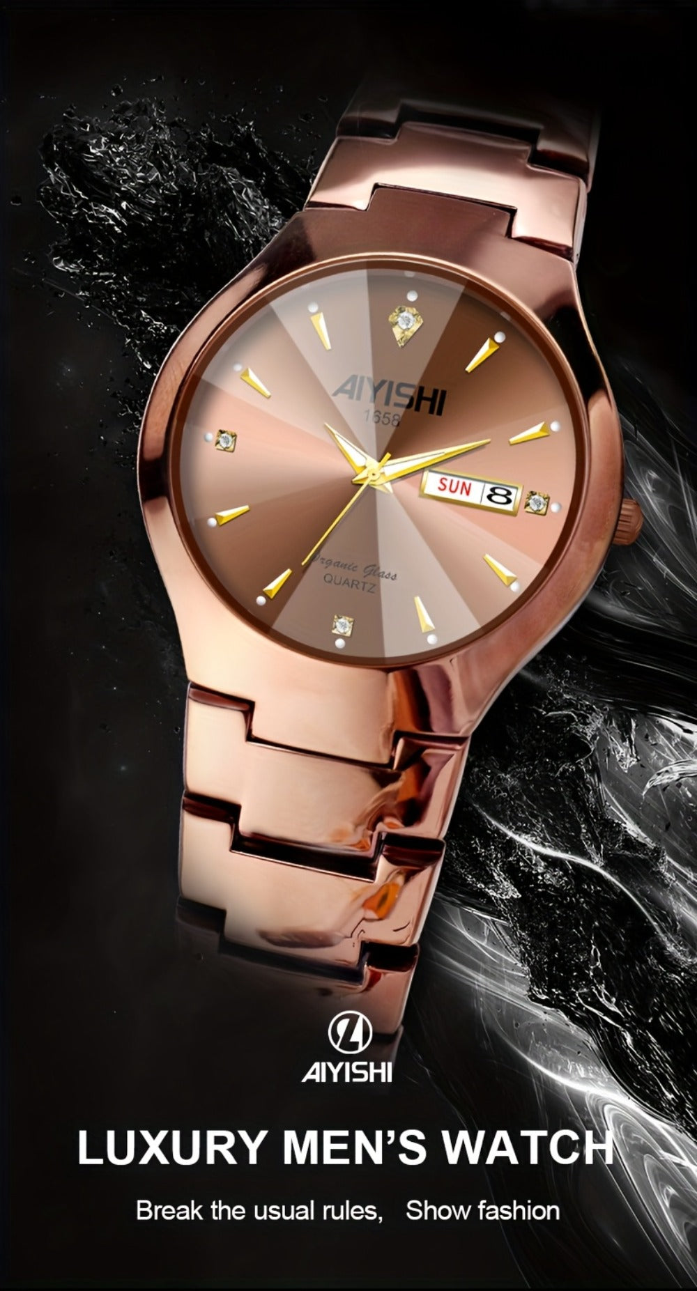 Men's Quartz Watch - 's Luminous Dual Calendar | Stainless Steel Wristwatch with Date Display - product detail view 13