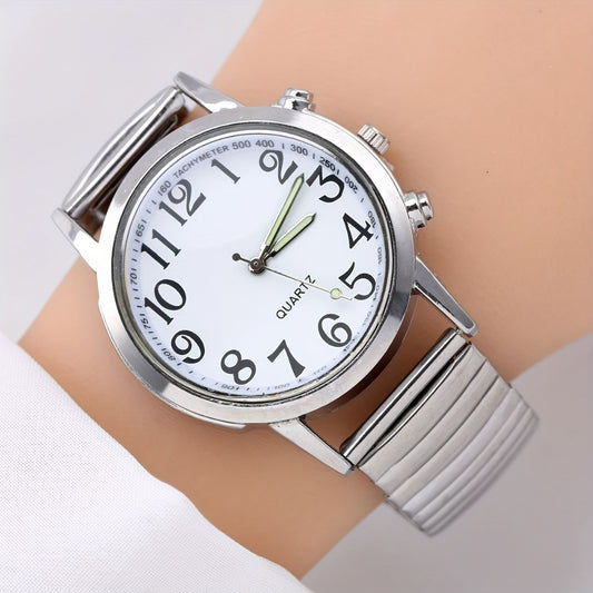 Women's Quartz Watch - 's Luminous Hands Analog Adjustable Stretchy Stainless Steel Band Casual - main product view