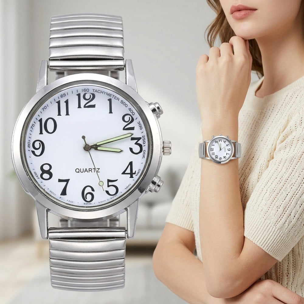 Women's Quartz Watch - 's Luminous Hands Analog Adjustable Stretchy Stainless Steel Band Casual - product detail view 6