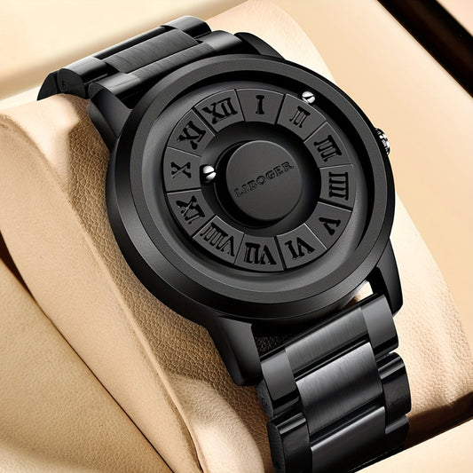 Men's Quartz Watch - 's Magnetic Steel Ball | Touch-to-Read Vintage Business Wristwatch, No - main product view