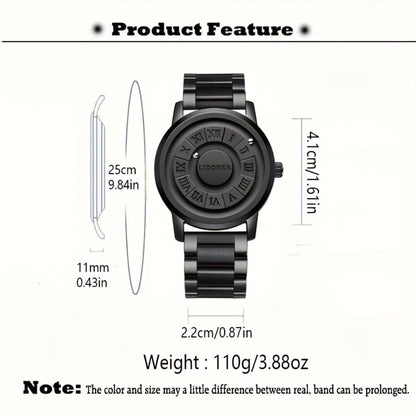 Men's Quartz Watch - 's Magnetic Steel Ball | Touch-to-Read Vintage Business Wristwatch, No - product detail view 2