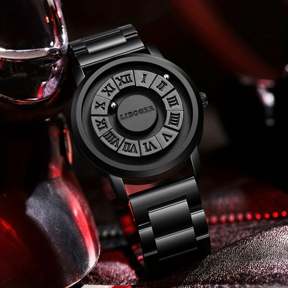 Men's Quartz Watch - 's Magnetic Steel Ball | Touch-to-Read Vintage Business Wristwatch, No - product detail view 5