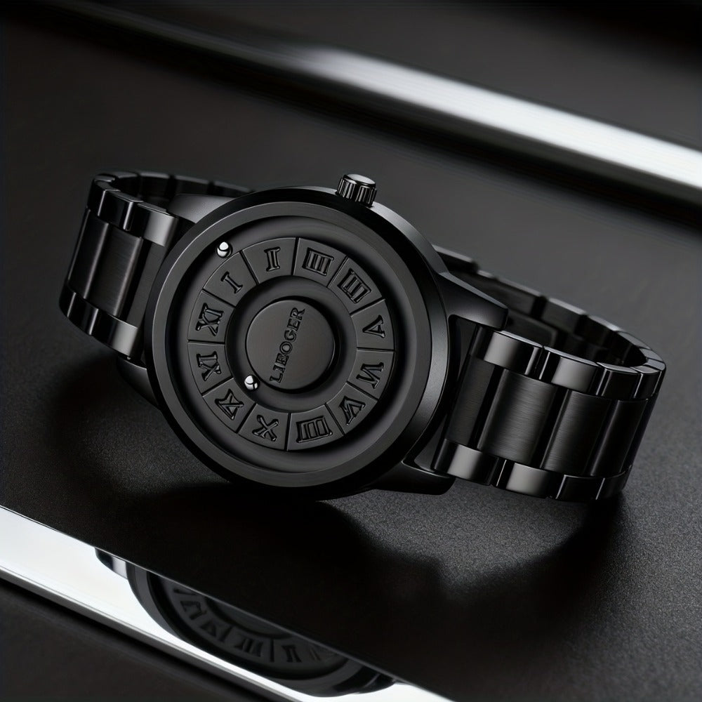 Men's Quartz Watch - 's Magnetic Steel Ball | Touch-to-Read Vintage Business Wristwatch, No - product detail view 8