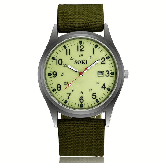Men's Quartz Watch - 's Minimalist 24H Display, Luminous Dial, Date Calendar, Analog Casual - main product view