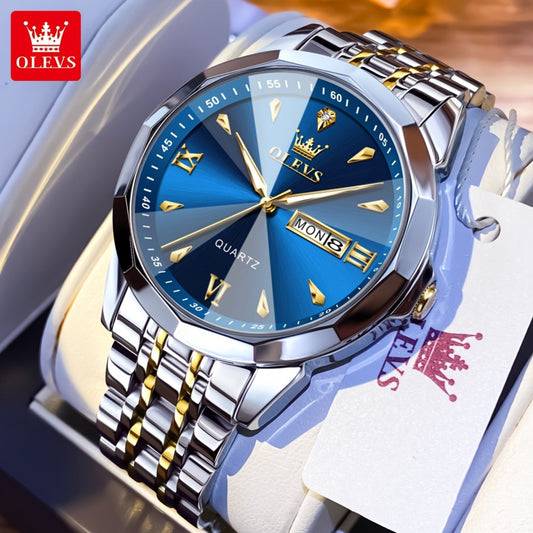 Men's Quartz Watch - 's Multifunction Sport | Stainless Steel Luminous Wristwatch with Date - main product view