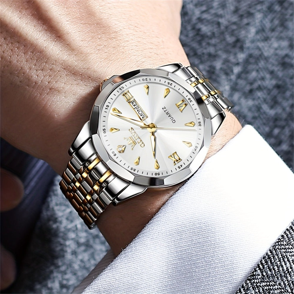 Men's Quartz Watch - 's Multifunction Sport | Stainless Steel Luminous Wristwatch with Date - product detail view 4
