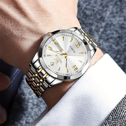 Men's Quartz Watch - 's Multifunction Sport | Stainless Steel Luminous Wristwatch with Date - product detail view 4