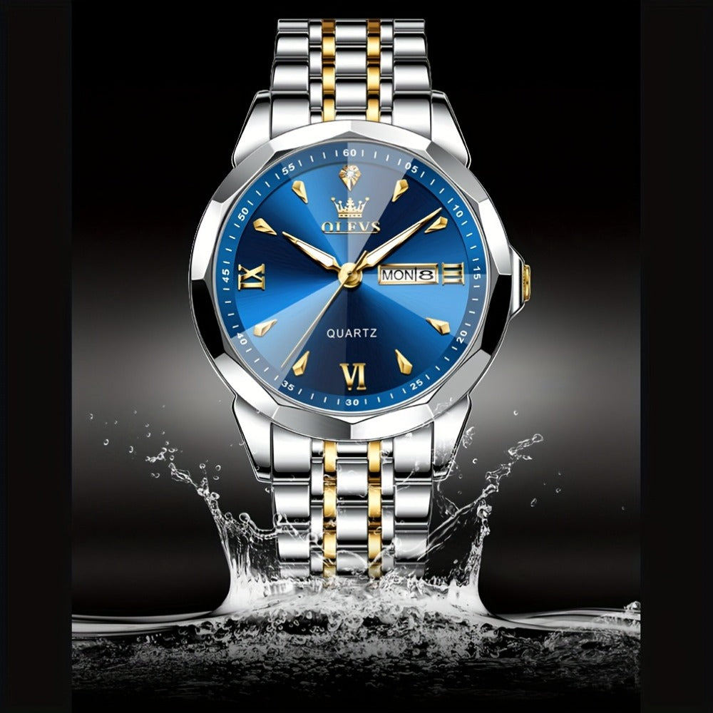 Men's Quartz Watch - 's Multifunction Sport | Stainless Steel Luminous Wristwatch with Date - product detail view 10