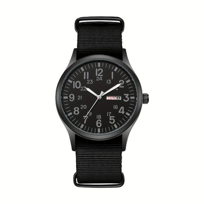 Men's Quartz Watch - 's Outdoor Sport Nylon Strap, Luminous Dial, 24H Scale & Date Calendar - product detail view 15