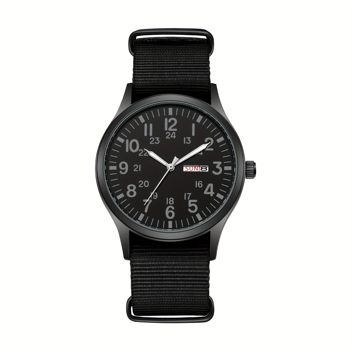 Men's Quartz Watch - 's Outdoor Sport Nylon Strap, Luminous Dial, 24H Scale & Date Calendar - product detail view 32