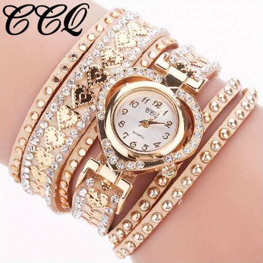 Women's Quartz Watch - 's Rhinestone Bracelet - Fashion Long Strap Ladies Dress Wristwatch - main product view