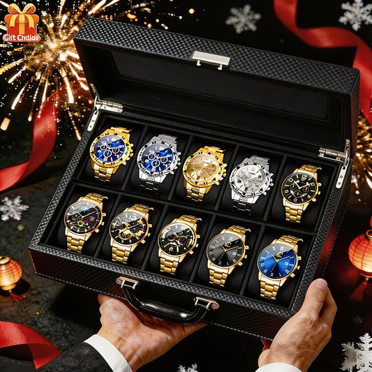Men's Quartz Watch - 's Set 10pcs Casual Analog Watches Alloy Faux Leather Multiple Colors Date - main product view