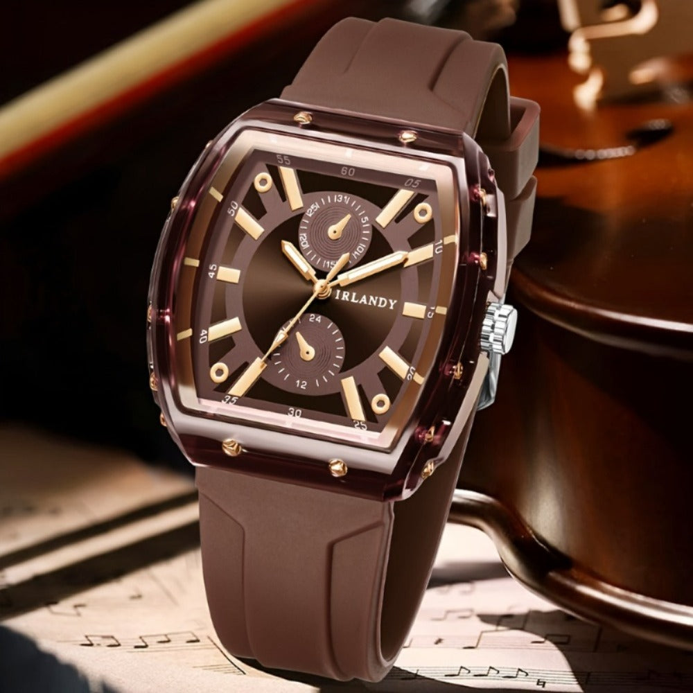 Men's Quartz Watch - 's Set 4 Pieces Fashion Wristwatches with Alloy Case & Silicone Strap - product detail view 6