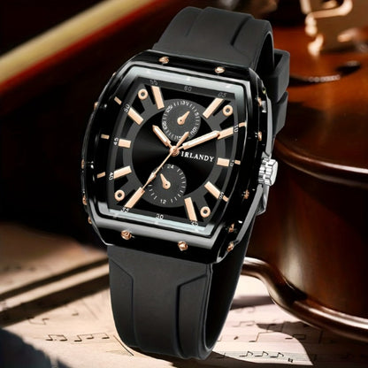 Men's Quartz Watch - 's Set 4 Pieces Fashion Wristwatches with Alloy Case & Silicone Strap - product detail view 7