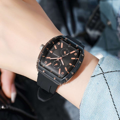Men's Quartz Watch - 's Set 4 Pieces Fashion Wristwatches with Alloy Case & Silicone Strap - product detail view 15