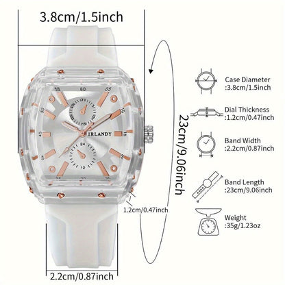 Men's Quartz Watch - 's Set 4 Pieces Fashion Wristwatches with Alloy Case & Silicone Strap - product detail view 21
