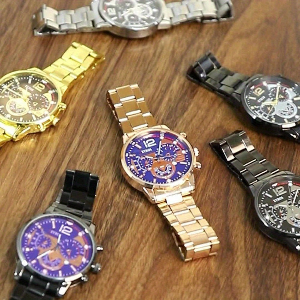 Men's Quartz Watch - 's Set 4pcs - Analog Wristwatch with Date Display, Alloy Case & Strap - product detail view 15