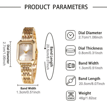 Women's Quartz Watch - 's Set of 2 Elegant Golden Wristwatch Duo for Ladies, Stylish Casual - product detail view 5
