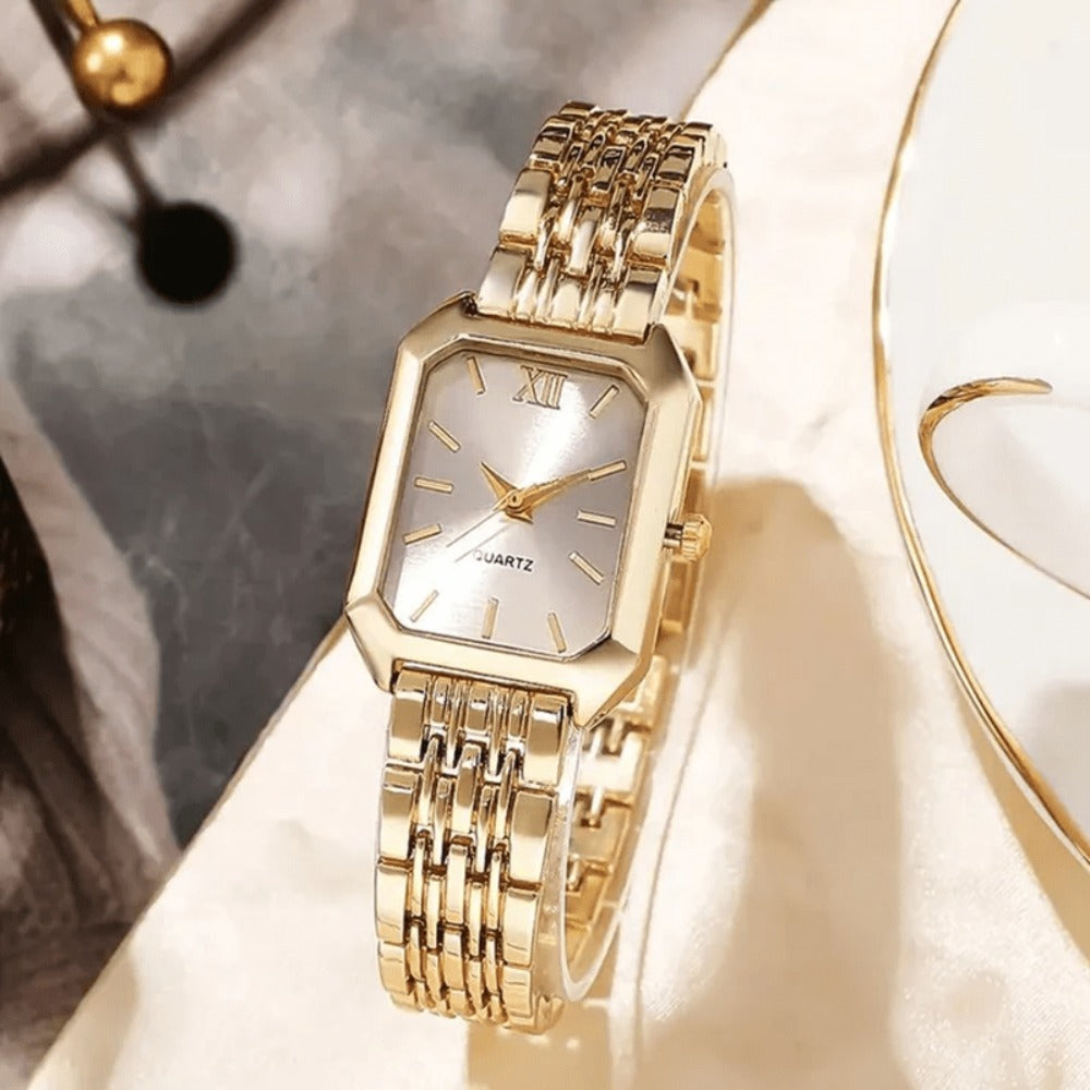 Women's Quartz Watch - 's Set of 2 Elegant Golden Wristwatch Duo for Ladies, Stylish Casual - product detail view 10