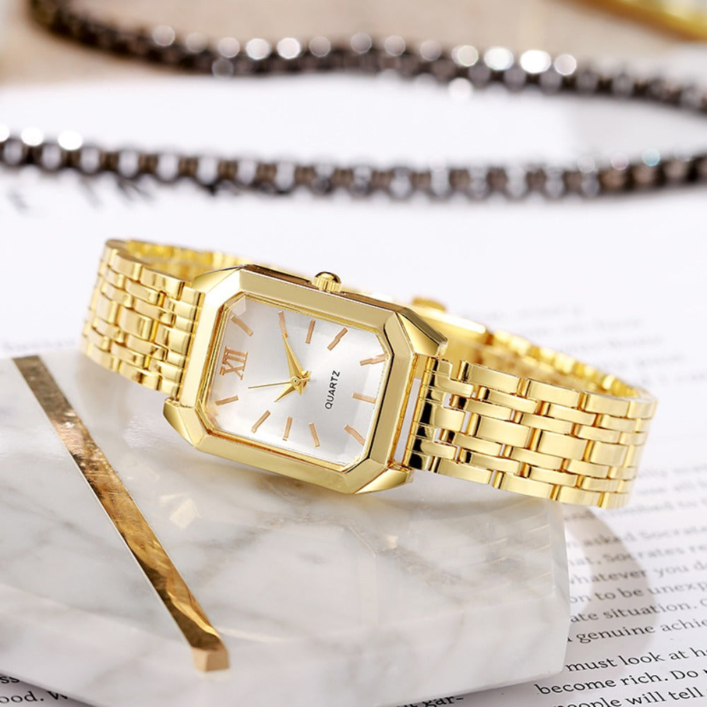 Women's Quartz Watch - 's Set of 2 Elegant Golden Wristwatch Duo for Ladies, Stylish Casual - product detail view 11