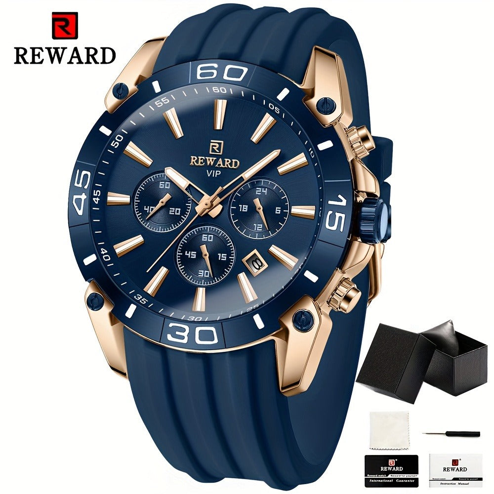 Men's Quartz Watch - 's Silicone Strap with Luminous Hands & Date Display - Luxury Casual - product detail view 7