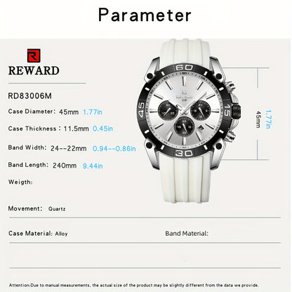 Men's Quartz Watch - 's Silicone Strap with Luminous Hands & Date Display - Luxury Casual - product detail view 8