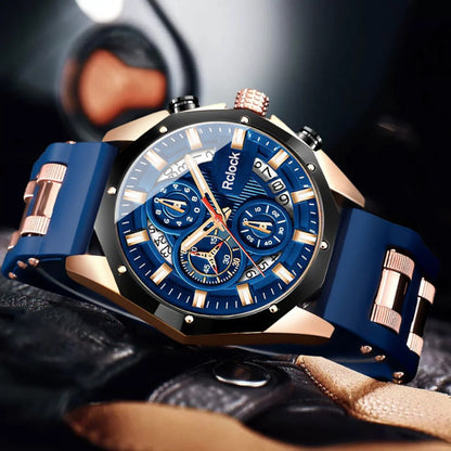Men's Quartz Watch - 's Silicone Strap Set 2pcs Sports Casual Wristwatch Calendar Display - product detail view 9