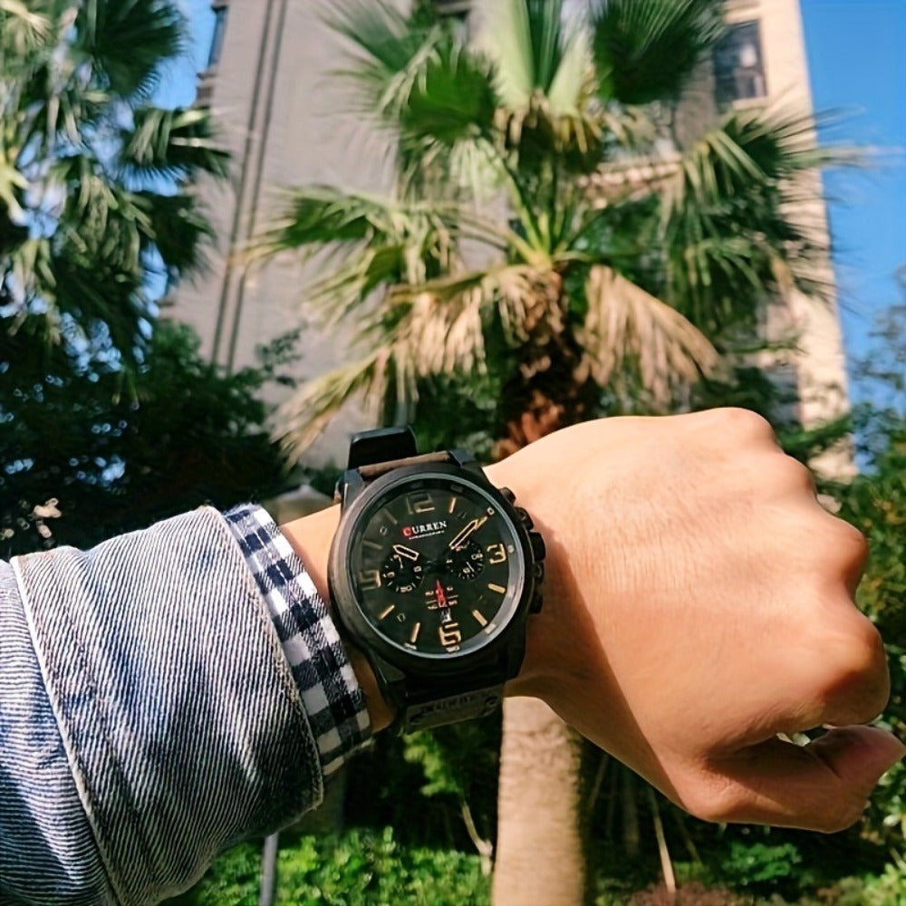 Men's Quartz Watch - 's Sports 24H Display, Timer & Calendar | Zinc Alloy Case, Multiple Colors - product detail view 5