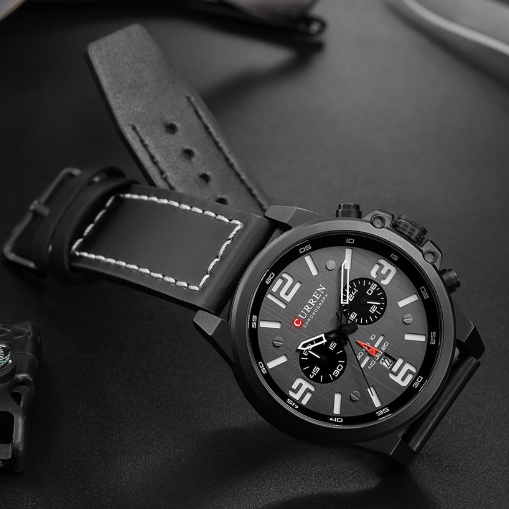 Men's Quartz Watch - 's Sports 24H Display, Timer & Calendar | Zinc Alloy Case, Multiple Colors - product detail view 6