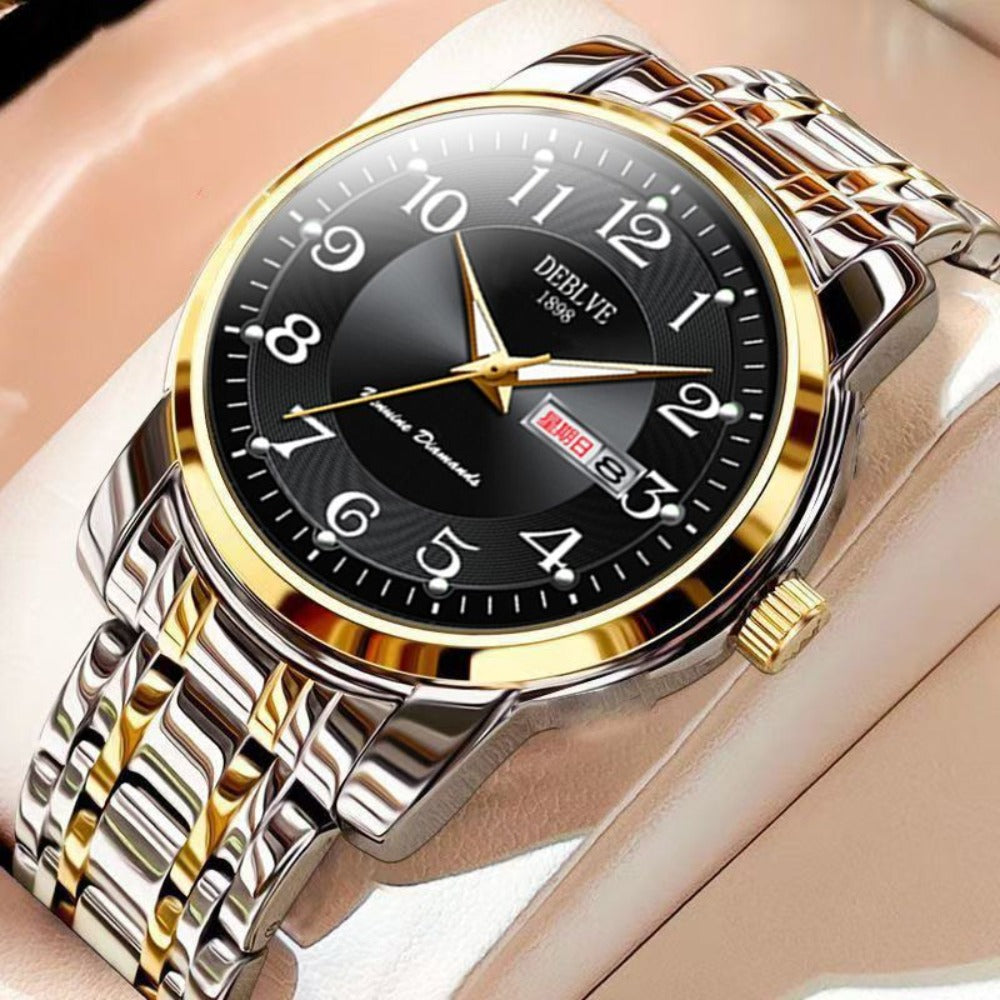 Men's Quartz Watch - 's Stainless Steel Business with Date Display - Luxury Analog Dress - product detail view 5