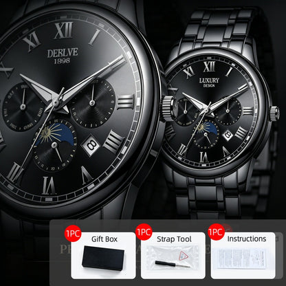 Men's Quartz Watch - 's Stainless Steel Business with Date Display - Luxury Analog Dress - product detail view 6