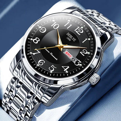 Men's Quartz Watch - 's Stainless Steel Business with Date Display - Luxury Analog Dress - product detail view 14