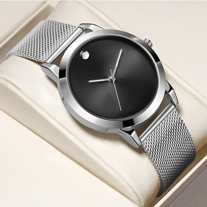 Men's Quartz Watch - 's Stainless Steel Casual Minimalist Wristwatch with Metal Band Elegant - product detail view 9