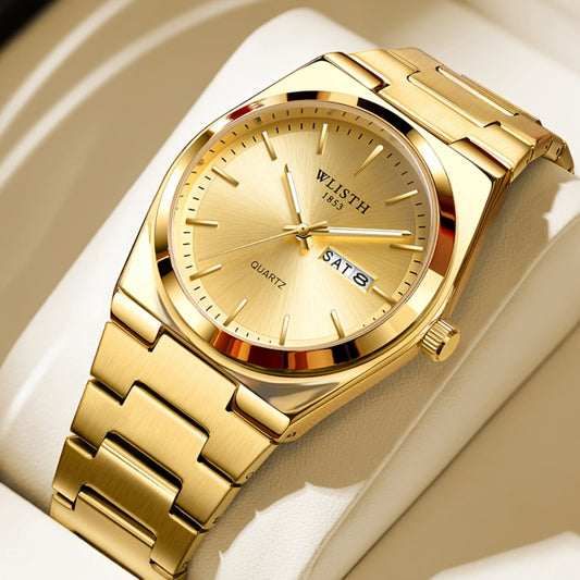 Men's Quartz Watch - 's Stainless Steel Luminous Hands Date Display Sport Business Wristwatch - main product view