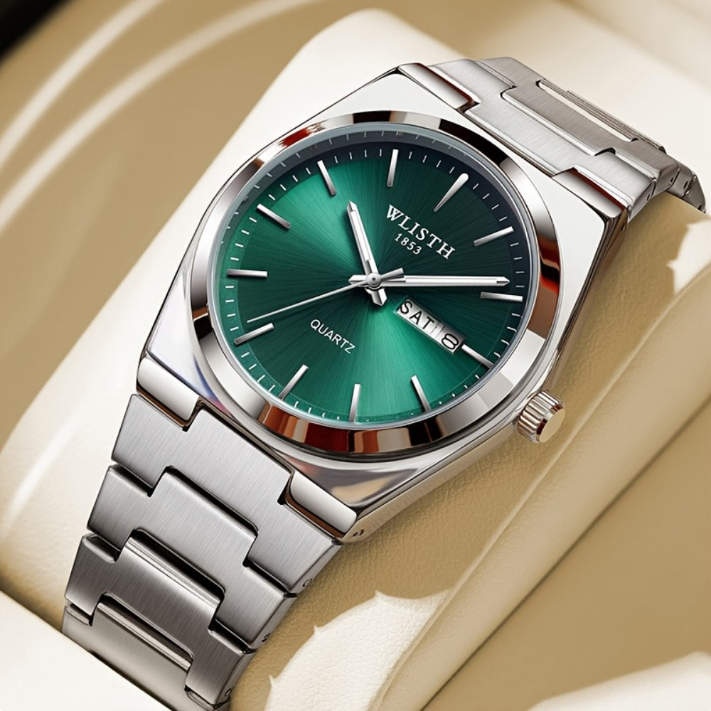 Men's Quartz Watch - 's Stainless Steel Luminous Hands Date Display Sport Business Wristwatch - product detail view 3