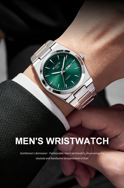 Men's Quartz Watch - 's Stainless Steel Luminous Hands Date Display Sport Business Wristwatch - product detail view 14