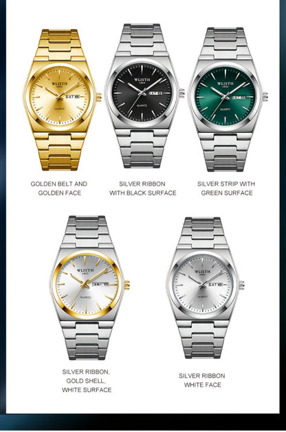 Men's Quartz Watch - 's Stainless Steel Luminous Hands Date Display Sport Business Wristwatch - product detail view 16