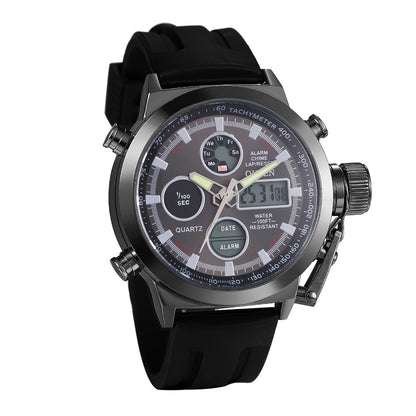 Men's Quartz Watch - 's Tactical Dual Time Army Green Analog & Digital Sports with Date - product detail view 11