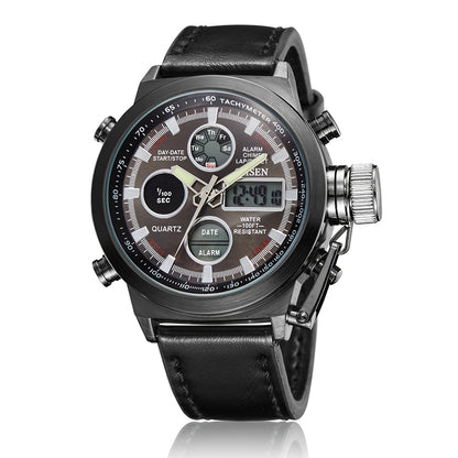 Men's Quartz Watch - 's Tactical Dual Time Army Green Analog & Digital Sports with Date - product detail view 23