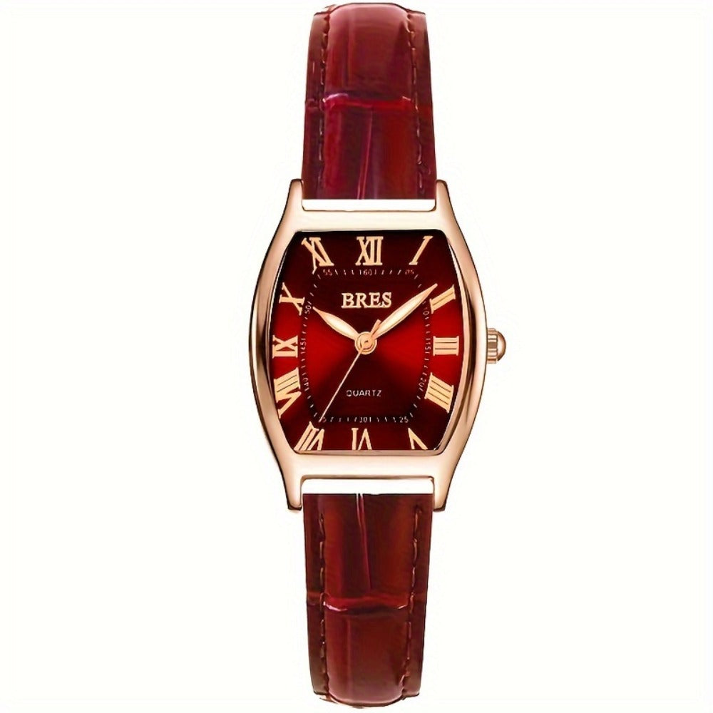 Women's Quartz Watch - 's Tonneau Faux Leather Strap Zinc Alloy Case Barrel Shaped Analog - product detail view 11